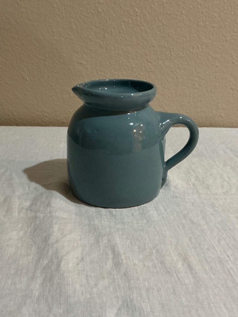 Vintage Bybee Pottery Blue Mini Pitcher Creamer Farmhouse Stoneware 4"
